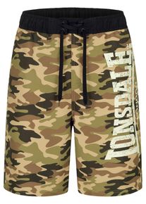 Lonsdale Sportbadehose Herren, beige / hellbraun / grün / schwarz / weiß, Größe 3XL