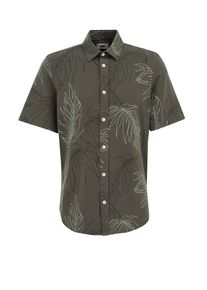 WE Fashion Hemd Herren, tanne / schwarz / wei&szlig;, Gr&ouml;&szlig;e XS