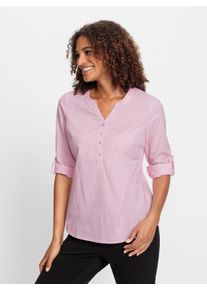 WITT Damen Schlupf-Bluse mit Kellerfalte hinten, ros&eacute;, Gr&ouml;&szlig;e 48, 100% Baumwolle