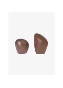 ferm LIVING Salz und Pfefferstreuer 2er Set Cairn dunkelbraun