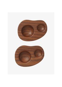 ferm LIVING Eierbecher 2er Set Cairn dunkelbraun