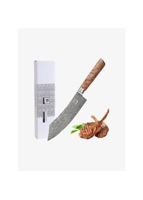 zayiko Blockmesser Damast hellbraun