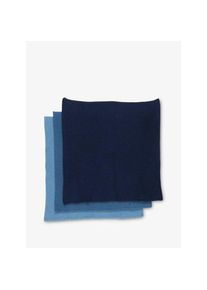 Solwang Lot de 3 lavettes bleu