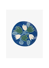 Laetitia Rouget Servierplatte Indigo Tulip blau/klein gemustert