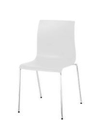 meet by Paperflow Bistrostuhl ARKO, stapelbar, Gestell verchromt, Kunststoffsitz weiss, 2er-Set