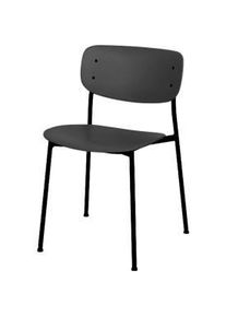 meet by Paperflow Bistrostuhl SOHO, stapelbar, Gestell schwarz, Kunststoff-Sitz schwarz, 2er-Set