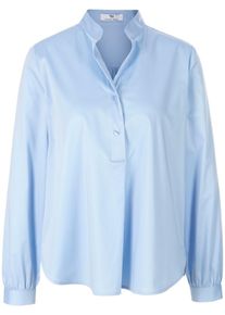 Peter Hahn - Bluse mit Stehkragen, blau, Gr. 44, Baumwolle