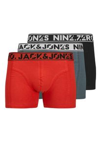 Jack & Jones JACK & JONES, Hommes Boxers 'JACNINE.ZERO', gris basalte / gris clair / rouge / noir