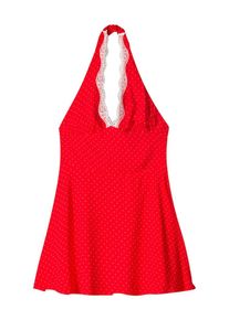 Bershka, Femmes Robe, rouge / blanc