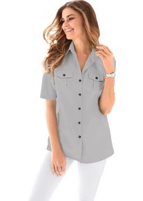 Damen Hemdbluse silbergrau