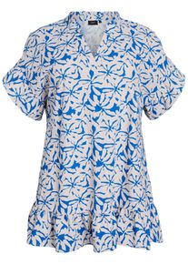 ZIZZI Tunika 'Caello' Damen Gr&ouml;&szlig;e 58/60 blau / offwhite Winterkleid