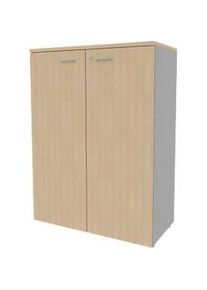 Schrank ARLON OFFICE, 3 Ordnerhöhen, abschliessbar, B 900 x T 450 x H 1232 mm, Eiche-Dekor/alu