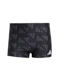 adidas Performance Sportbadeshorts 'Logo Graphic Swim Boxers 2' Herren, anthrazit / schwarz / wei&szlig;, Gr&ouml;&szlig;e M/L