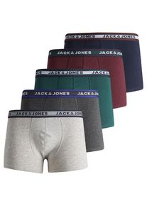 Jack & Jones JACK & JONES, Hommes Boxers 'JACBlack Friday', marine / graphite / gris clair / émeraude / lie de vin