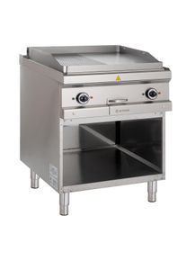 MBM Elektrogrillplatte Serie 77 - 70/70 ½ glatt, ½ gerillt | Griddleplatte | Plancha Grill | Bratplatte, Gastronomie-Bedarf