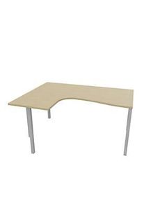 Winkelschreibtisch ARLON-OFFICE, 4-Fuss, Ansatz links, B 1600 x T 1200 x H 730 mm, Eiche-Dekor