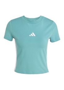 adidas Sportswear Shirt 'Essentials' Damen Gr&ouml;&szlig;e XS/S aqua / wei&szlig;