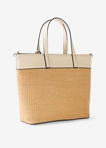Shopper in Strohoptik in beige, Grösse 25x28 cm, bonprix