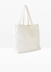 Shopper Canvas in weiss, Grösse 41x38,5 cm, 100% Baumwolle, bonprix