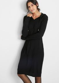 Strickkleid mit Kapuze in schwarz, Grösse 36/38 (S), bonprix