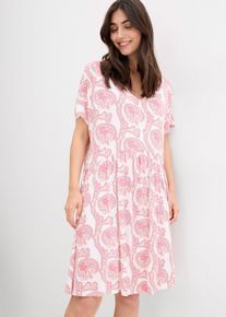 Shirtkleid aus fließendem Viskose-Elasthan-Mix in weiss, Grösse 40/42 (M), bonprix