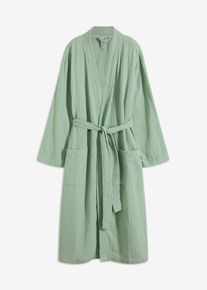 Morgenmantel aus Musselin oversized in grün | Grösse 4 ( L/XL ) | 100% Baumwolle | bonprix