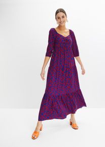 bedrucktes Maxikleid in blau, Grösse 42, bonprix