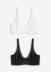 Minimizer-BH mit gepolsterten Tr&auml;gern (2er Pack) in weiss, Gr&ouml;sse 75I, bonprix