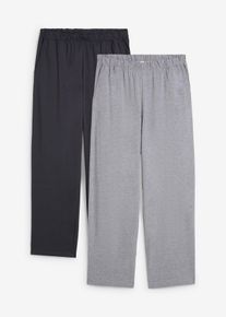 Pyjamahosen aus Jersey (2er Pack) in blau, Grösse 52/54 (L), 100% Baumwolle, bonprix
