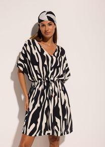 Strandkleid aus flie&szlig;ender Viskose in schwarz, Gr&ouml;sse 44/46 (L), bonprix