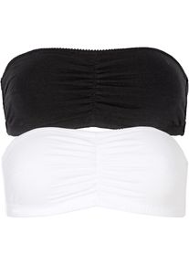 Bandeau BH (Cup A und B) mit Bio-Baumwolle (2er Pack) in schwarz, Grösse 36/38 (S), 95% Baumwolle, bonprix