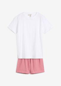 Shorty (2-tlg. Set) aus Musselin in lila, Grösse 128/134, 100% Baumwolle, bonprix