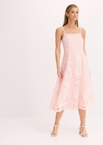 Spitzenkleid mit dekorierten Tr&auml;gern in rosa, Gr&ouml;sse 36, bonprix