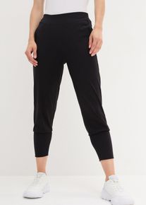 Ultrasofte Haremshose in Capri-Länge in schwarz, Grösse 52/54 (XXL), bonprix