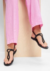 Zehensteg Sandale in schwarz, Grösse 39, bonprix
