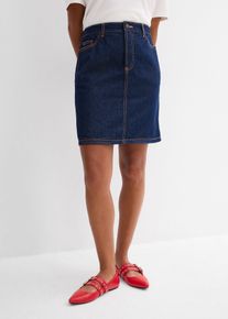 Jeansrock Mid Waist Low Stretch in blau, Grösse 44, 100% Baumwolle, bonprix