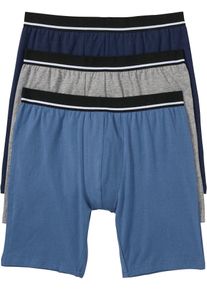 Lange Boxershorts eng (3er Pack) in blau, Grösse 10 (4XL), 95% Baumwolle, bonprix