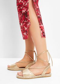 Schnürsandale in beige, Grösse 39, bonprix