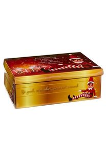Joli coffret cadeau elfe de Noël or 32cm