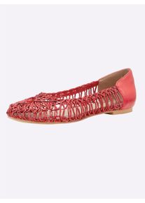 Heine Witt Damen Ballerina, rot, Größe 43, 100% Synthetik