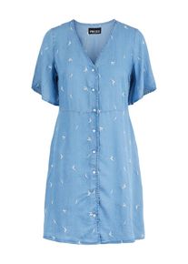 Pieces Blusenkleid 'Vilma' Damen, blue denim / weiß, Größe 34
