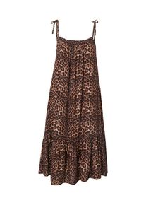 Herrlicher, Femmes Robe 'Milana', marron / brocart / noir