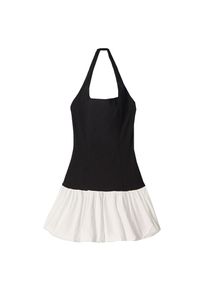 Bershka Kleid Damen, schwarz / wei&szlig;, Gr&ouml;&szlig;e 38