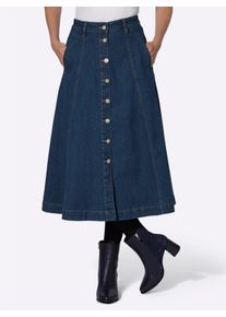 WITT Damen Jeansrock in ausgestellter Bahnenform, blue-stone-washed, Größe 19, 99% Baumwolle, 1% Elasthan