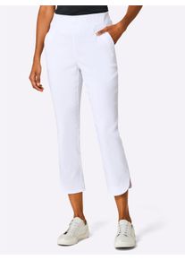 Witt Damen 7/8-Hose mit Schlitzen, abgerundet, wei&szlig;, Gr&ouml;&szlig;e 44, 76% Lyocell, 19% Polyamid, 5% Elasthan