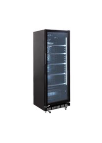 Gastro Getränkekühlschrank GK-360BB, 360 Liter Kühlraumvolumen, 4 verstellbare Einlegeböden, Innenbeleuchtung, Abschliessbar, Schwarz | Gastro
