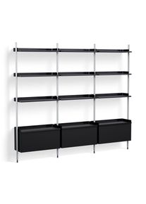 Pier System 133 3 Column Regal Hay Schwarz-Aluminium