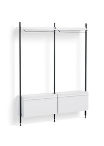 Pier System 1002 2 Column Regal / Garderobe Hay Weiß-Schwarz