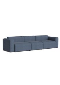 Mags Sofa 3-Sitzer Combination 1 Low Armrest Hay Stoff Turf Blau grau