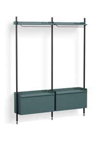 Pier System 1002 2 Column Regal / Garderobe Hay Stahlblau-Schwarz
